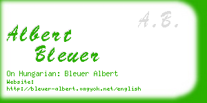 albert bleuer business card